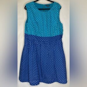 ModCloth Emily and Fin Sleeveless Polka Dot Color Block Cotton Dress Sz 2X Plus